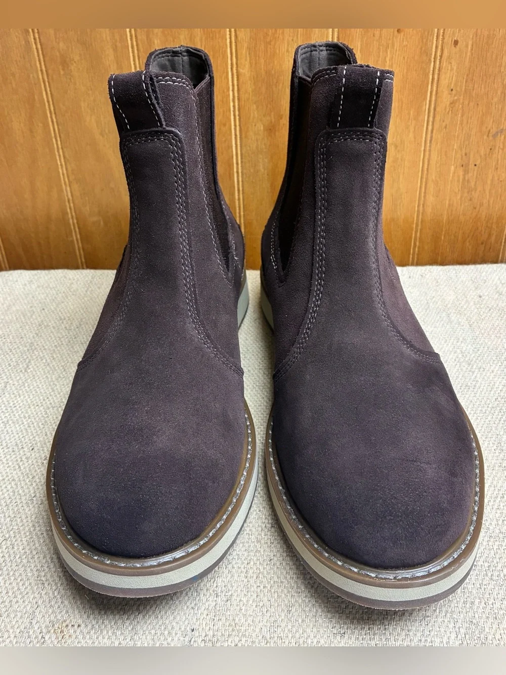 L.L. Bean Men's Stonington Chukka Chelsea Boots in Dark Brown Suede 9M NWOB pull